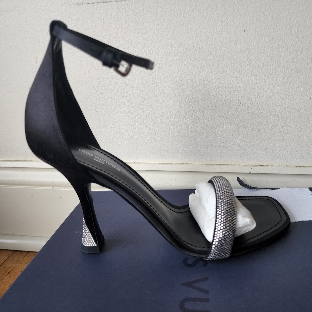 Brand New With Box Louis Vuitton Sparkle Black and Silver Women's Heels